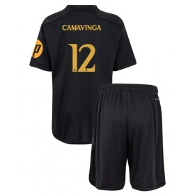 Real Madrid Eduardo Camavinga #12 Tredje Kläder Barn 2023-24 Kortärmad (+ Korta byxor)